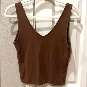 BE COOL Brown V-neck tank top
